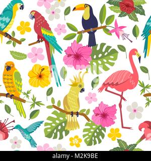 Set di uccelli tropicali Illustrazione Vettoriale