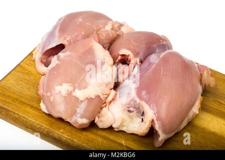 Il pollo crudo carne di coscia Foto Stock