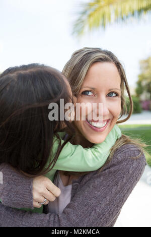 Asian Padre con sua figlia. Foto Stock