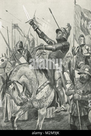 La morte di Hotspur, Battaglia di Shrewsbury, 21 luglio 1403. Esercito Ribelle guidato da Henry Percy AKA Harry Hotspur. Foto Stock