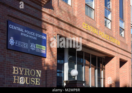 Stazione centrale di polizia Byron House Nottingham, UK. Foto Stock