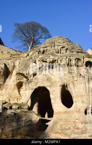 Mortimer il foro, Nottingham Castle, Tini di filtrazione cantiere, nella città di Nottingham, UK. Foto Stock