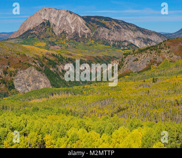 Marcellina Mountain, Cavallo Ranch Park Loop Trail, Kebler Pass, Crested Butte, Colorado, STATI UNITI D'AMERICA Foto Stock