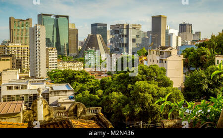 Skyline di Rio de Janeiro centro città, Brasile Foto Stock