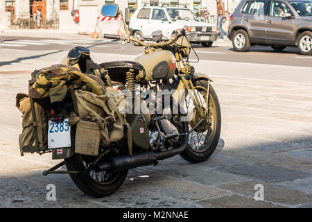 Trieste, Italia - 31 Marzo 2017: Foto di BSA M20 motocicli sono stati utilizzati dall'esercito britannico ma la Royal Navy e la Royal Air Force Foto Stock