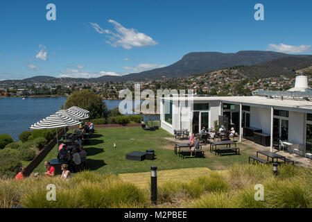 Ristorante a cielo aperto, MONA, Hobart, Tasmania, Australia Foto Stock