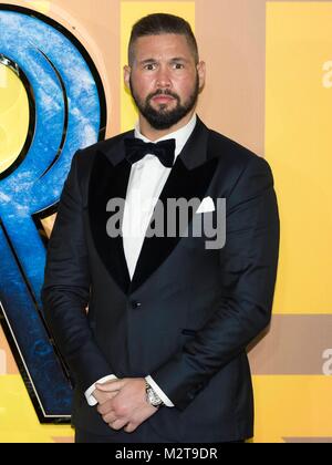 Londra, Regno Unito. 8 febbraio, 2018. "ÄãTony Bellew assiste Black Panther Premiere Europeo - Londra, UK (08/02/2018) | utilizzo del credito in tutto il mondo: dpa picture alliance/Alamy Live News Foto Stock