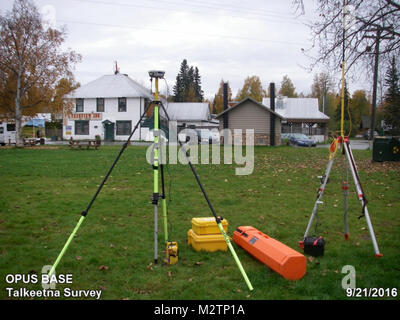 Sondaggio GPS nel parco nazionale. Foto Stock