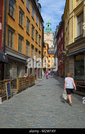 La Svezia, Stoccolma, scene di strada nella città vecchia Foto Stock