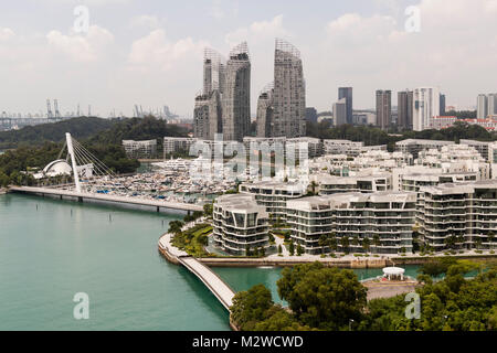 KEPPEL BAY, Singapore, 10 Dicembre 2017: Marina a Keppel Bay a Singapore. Marina è una esclusiva casa di scelta per international luxury yachts e Foto Stock