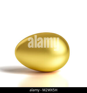 Golden Egg su sfondo bianco 3d rendering immagine Foto Stock