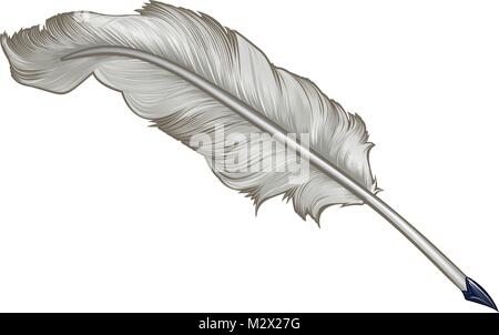 Quill penna piuma Cartoon Illustrazione Vettoriale