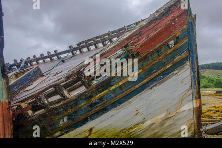 Rete ad anelli di barche a Isle of Mull, Scozia Foto Stock