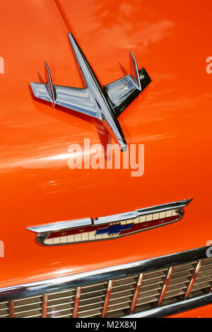 1956 Chevrolet Bel Air ornamento del cofano Foto Stock