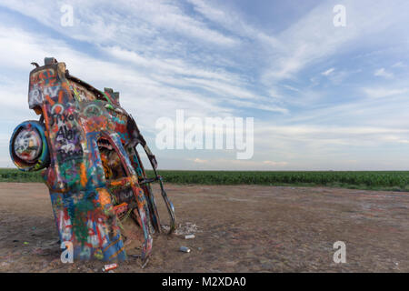 Cadillac Ranch di Amarillo nel Texas Panhandle Foto Stock