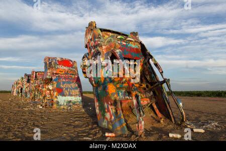 Cadillac Ranch di Amarillo nel Texas Panhandle Foto Stock