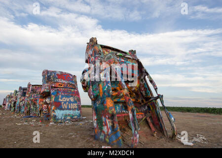 Cadillac Ranch di Amarillo nel Texas Panhandle Foto Stock