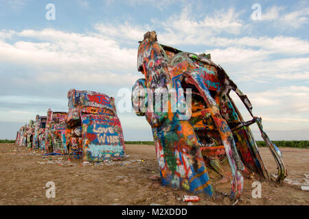 Cadillac Ranch di Amarillo nel Texas Panhandle Foto Stock