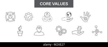 Valori fondamentali con la responsabilità sociale immagine - Business Ethics & Trust Illustrazione Vettoriale