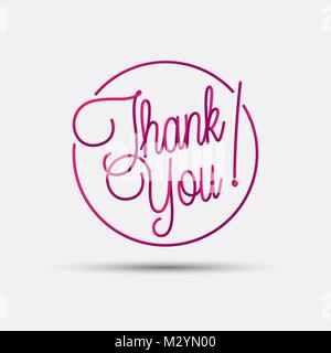 Ringrazio mescolate interlacciato lettering creativo. Alla moda di liquido vettore 3d calligrafia su sfondo bianco per la vostra scheda grafica e web design Illustrazione Vettoriale