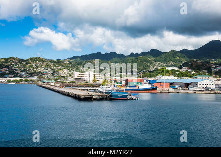 Il porto di Kingstown, San Vincenzo, Saint Vincent e Grenadine, dei Caraibi Foto Stock