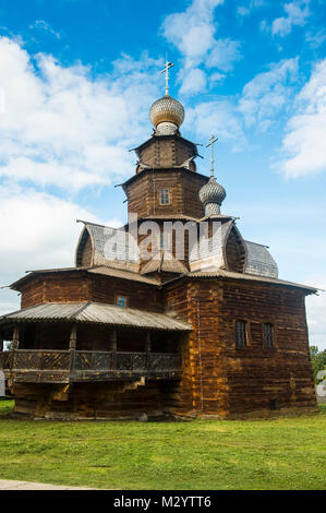 Chiesa in legno nel Museo di architettura in legno nel patrimonio mondiale dell'Unesco Suzdal, Golden ring, Russia Foto Stock