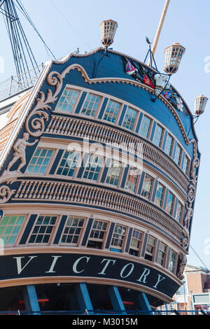 Inghilterra, Hampshire, Portsmouth, Portsmouth Historic Dockyard, HMS Victory Foto Stock