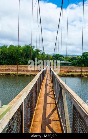 Hanapepe ponte oscillante, Kauai, Hawaii Foto Stock