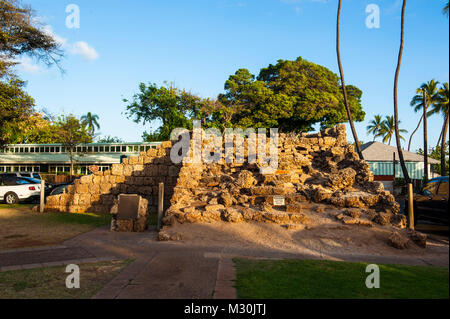 Il vecchio forte in Lahaina, Maui, Hawaii Foto Stock