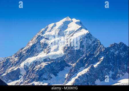 Chiudere Fino del Monte Cook montagna più alta in Nuova Zelanda Foto Stock