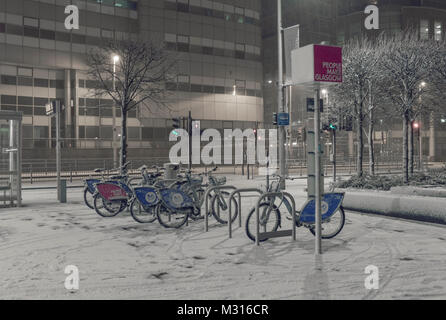 Glasgow city center dopo notturne snow, Scotland, Regno Unito. Foto Stock