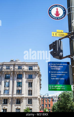 Baltimora, Maryland, Mount Mt. Vernon quartiere storico, quartiere, Beaux Arts, edificio di architettura, Washington condominium, residenziale, appartamento, Apart Foto Stock