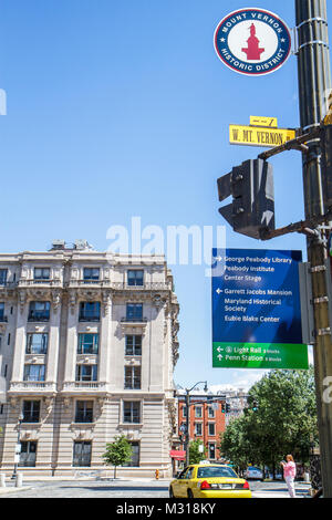 Baltimora, Maryland, Mount Mt. Vernon - distretto storico, quartiere, Beaux Arts, architettura, architettura, edificio, Washington condominium, residenziale, a Foto Stock