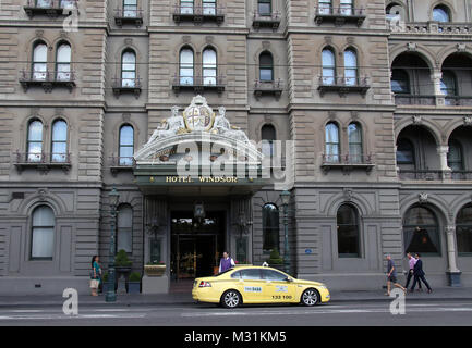 Il famoso Hotel Windsor a Melbourne Foto Stock