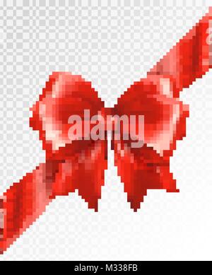 Angolo rosso nastro con archetto - Vettore elemento di design Illustrazione Vettoriale