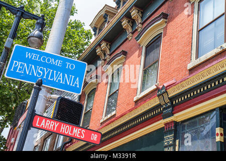 Pennsylvania,PA,Northeastern,Easton,Lehigh Valley,Northampton Street,Larry Holmes Drive,campione di pugilato,celebrità locale,centro storico,preservazione Foto Stock