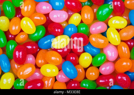 Close up sullo sfondo di un delizioso jelly bean candy Foto Stock