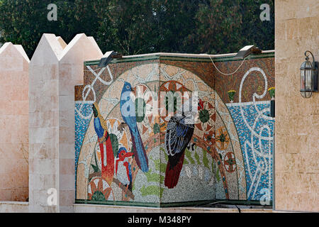 Parete colorati murales di Jeddah, Arabia Saudita. Foto Stock