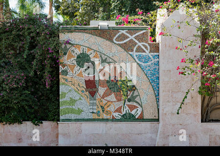 Parete colorati murales di Jeddah, Arabia Saudita. Foto Stock