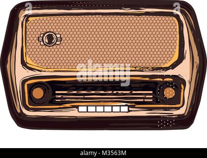 Vecchia radio vintage Illustrazione Vettoriale