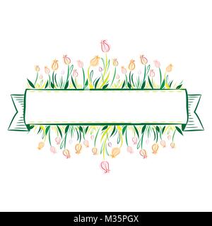 I tulipani illustrazione vettoriale per biglietti d'auguri. Illustrazione Vettoriale