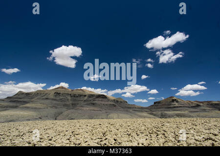 La selvaggia e remota il paesaggio del deserto in Bisti Wilderness Area nel nord-ovest del Nuovo Messico vicino a Farmington con hoodoos e bizzarre formazioni rocciose Foto Stock