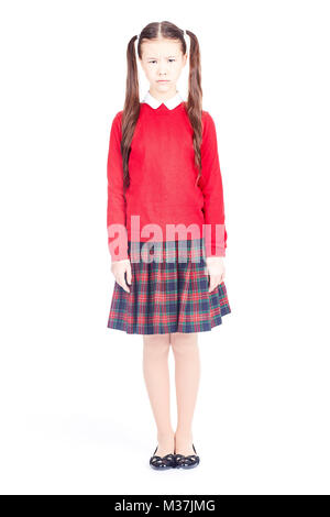 Schoolgirl in uniforme Foto Stock