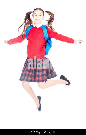 Schoolgirl in uniforme Foto Stock