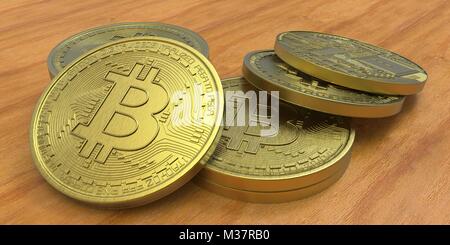 Estremamente dettagliato e realistico 3D ad alta risoluzione di immagine Bitcoin Foto Stock