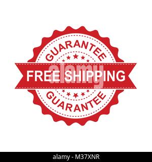 Spedizione gratuita grunge timbro di gomma. Illustrazione Vettoriale su sfondo bianco. Il concetto di business garantiscono la consegna gratuita timbro pittogramma. Illustrazione Vettoriale