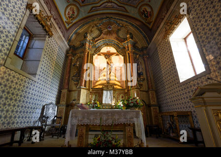 Interno della Igreja Matriz de Alijó / Igreja de Santa Maria Maior chiesa in Alijó, Portogallo, Europa Foto Stock