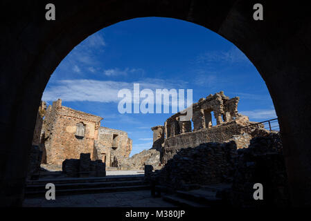 Palácio de Cristóvão de Moura - Castello medievale di villaggio storico Castelo Rodrigo, Portogallo Foto Stock