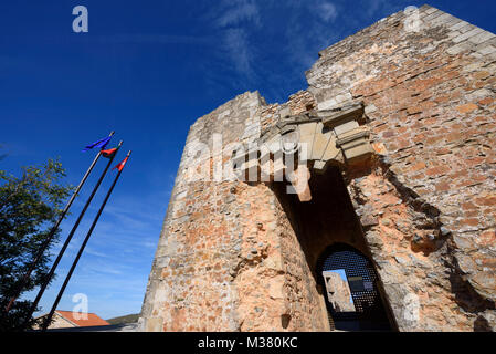 Palácio de Cristóvão de Moura - Castello medievale di villaggio storico Castelo Rodrigo, Portogallo Foto Stock