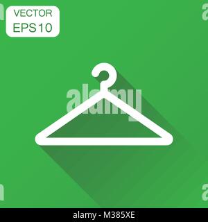 Appendiabiti icona. Il concetto di Business guardaroba hander pittogramma. Illustrazione Vettoriale su sfondo verde con lunga ombra. Illustrazione Vettoriale